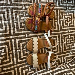 Bundle little girls sandals size 9 & 10